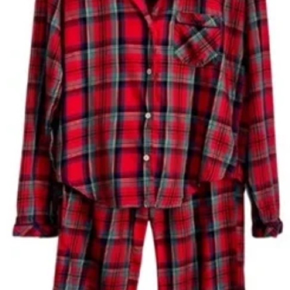 Victoria’s Secret Red Plaid Button-Up Pajama Set